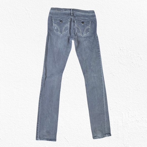 Y2K Hollister Washed Gray Light Wash Low Rise Stretch Skinny Jeans Size 1 - Picture 10 of 10
